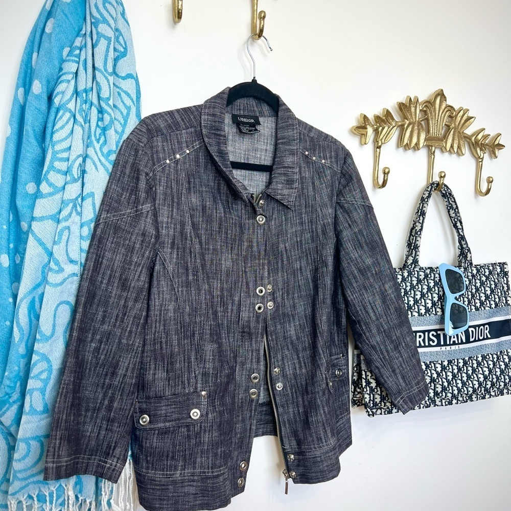 🍁 Fall denim like jacket L ptp 22” l 25”